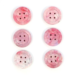 [HDP-28BUT-02] Peony Pink Recycled Button 6 Pack (28mm)