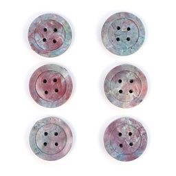 [HDP-28BUT-05] Blushing Blues Recycled Button 6 Pack (28mm)