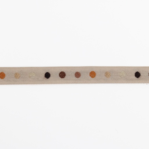 Ribbon Yardage: Multi Dots on Natural