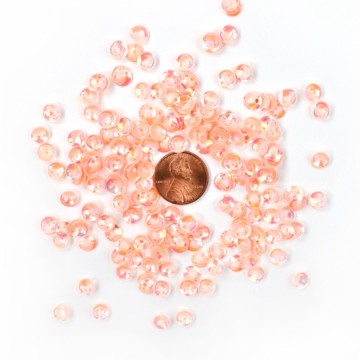 [S252] 7mm Cup Sequins, Apricot with Pink Lights