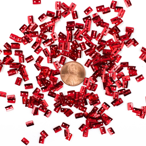 [S218] 7mm Rectangle Sequins, Red