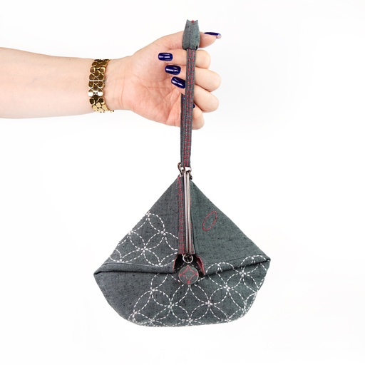 Sashiko Side Clasp Pouch Kit