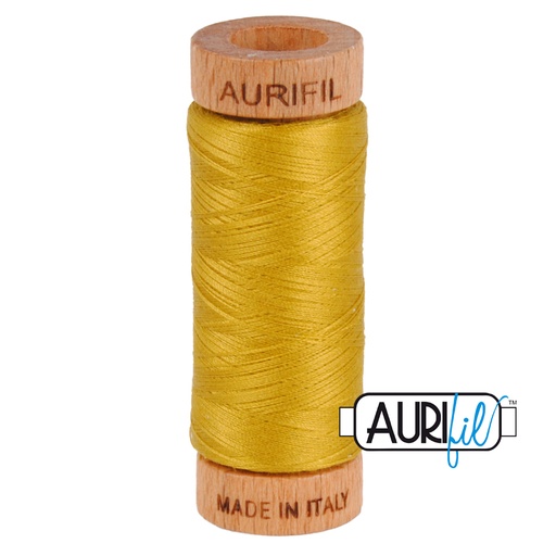 [JKD_5022] Aurifil 80wt Cotton, Mako' 280m Spool, Mustard (#5022)