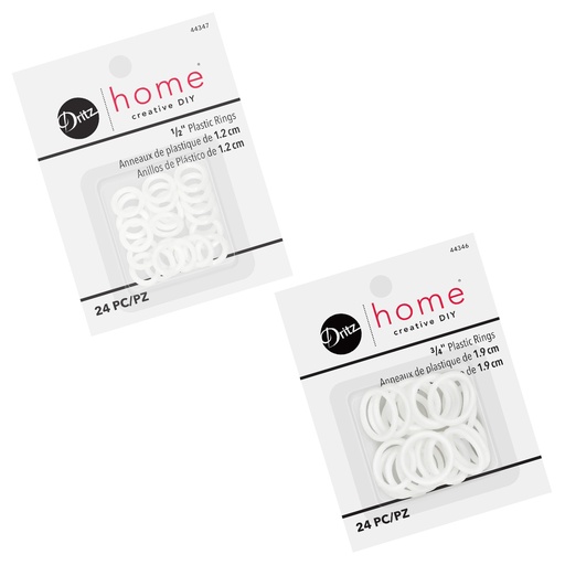 Plastic Bone Rings, 24 pc
