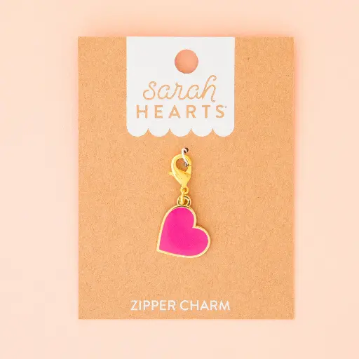 [C-ZC04] Pink Heart Zipper Charm