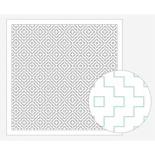 [8430-1101] Persimmon Leaf, Sashiko Cloth, White