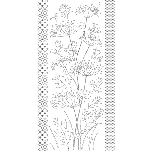 [HM-51] Dragonflies & Fennel, Sashiko Cloth, Navy