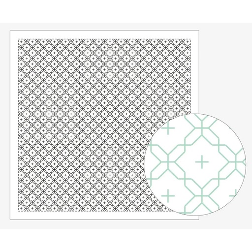 [8430-1102] Cross Flower, Sashiko Cloth, White