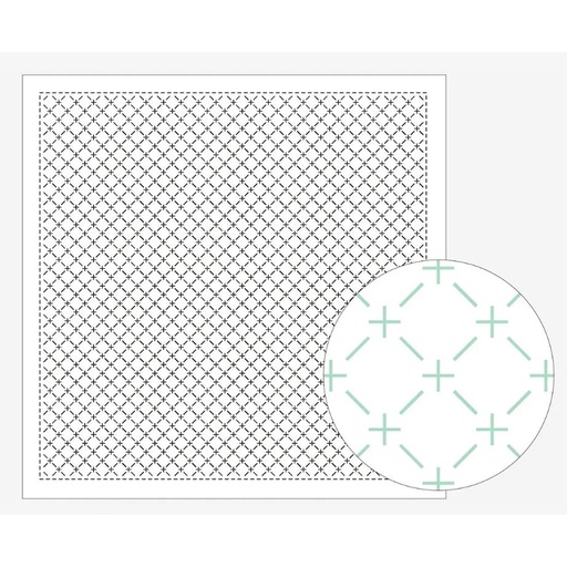 [8430-1105] Rice, Sashiko Cloth, White