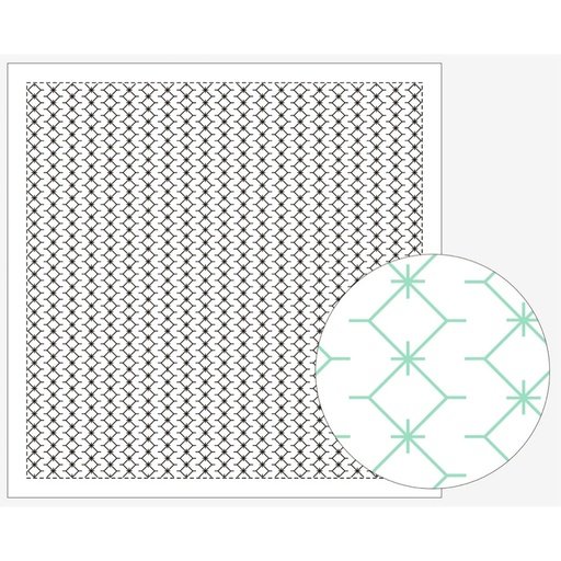 [8430-1151] Joined Diamond, Sashiko Cloth, White