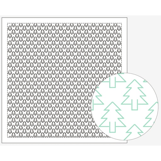 [8430-1152] Forest, Sashiko Cloth, White