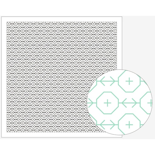 [8430-1154] White Clover, Sashiko Cloth, White
