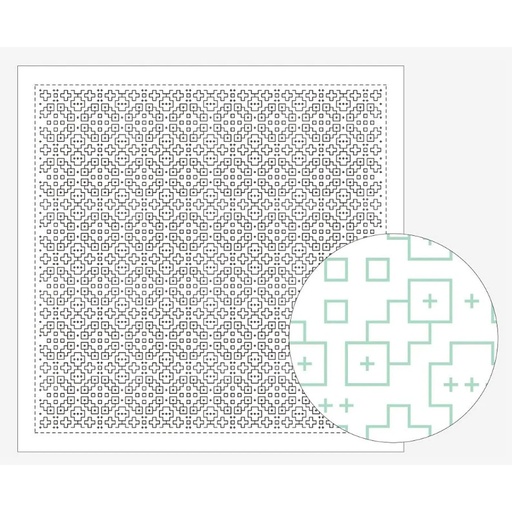 [8430-1165] Flat Glass Marbles, Sashiko Cloth, White