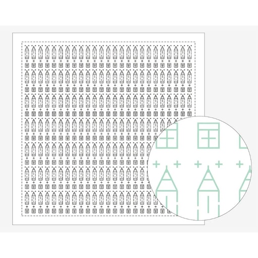 [8430-1166] Pencil and Eraser, Sashiko Cloth, White