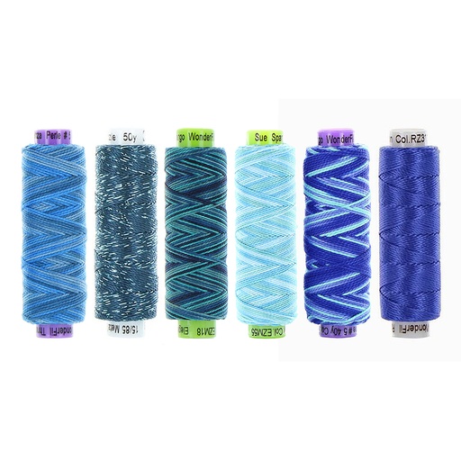 [EZPK_40] Indigo River - Embroidery Thread Pack