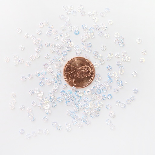 [S171] 3mm Flat Sequins, Textured White with Blue & Mauve Lights