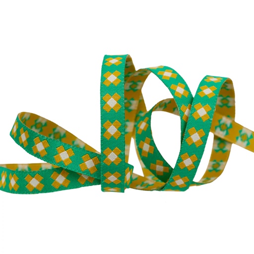[RBYD_RR-107] Ribbon Yardage - Patchwork in Jade