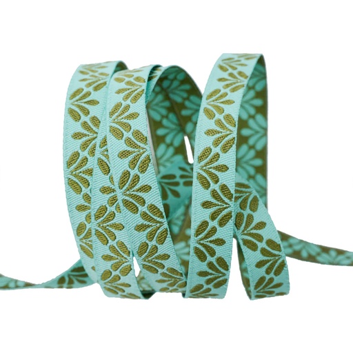 [RBYD_RR-104] Ribbon Yardage - Flora in Aqua