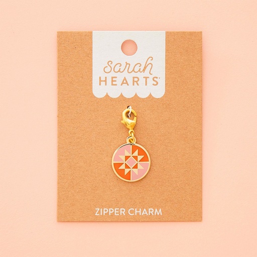 [C_SH-ZC06] Round Quilt Star Zipper Charm