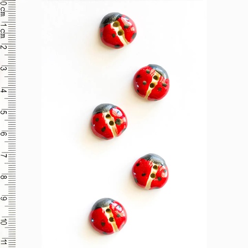 [L6] Red Ladybird Buttons