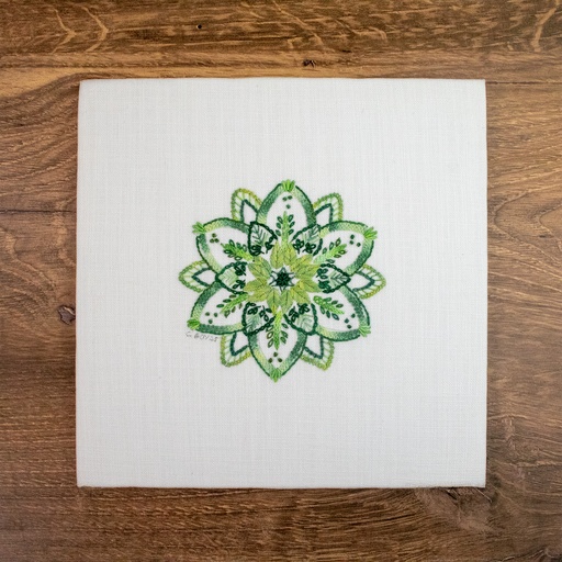 [HOB-P08KIT-GMAN] HOB Green Mandala Embroidery Kit