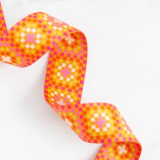 [WBYD_RS-GSC] 1- 1/2" Webbing - Granny Squares in Caramel