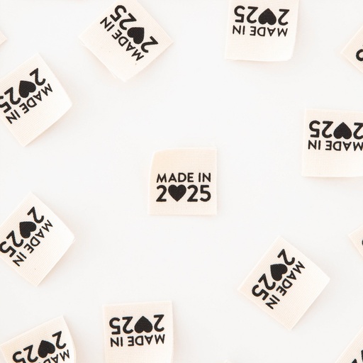 [SHWL_LC220] "Made in 2025" Organic Cotton Labels, 8pk