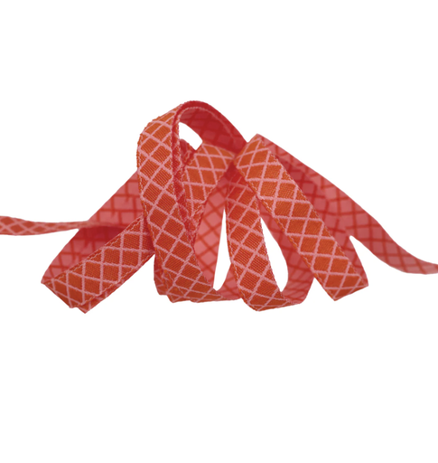 [RBYD_TK-134-08] Ribbon Yardage - On the Grid, Salmon