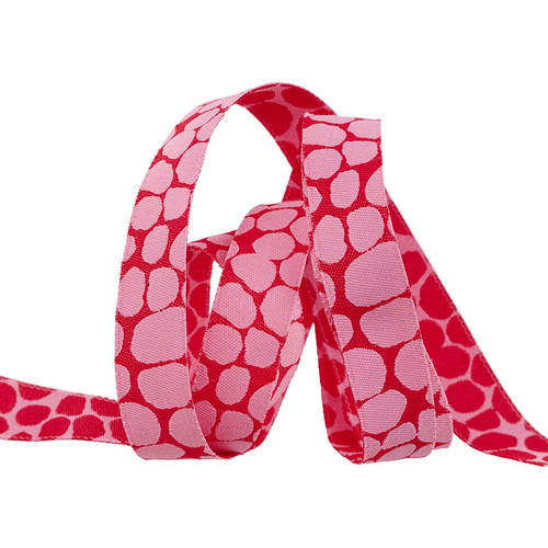 [RBYD_KF-J1] Ribbon Yardage - Reversible Jumble (Bubblegum)