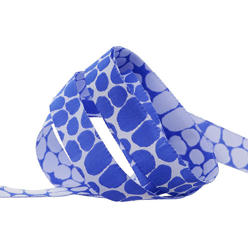 [RBYD_KF-J9] Ribbon Yardage - Reversible Jumble (Cobalt)