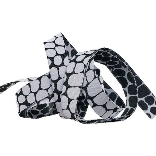 [RBYD_KF-J11] Ribbon Yardage - Reversible Jumble (Black)