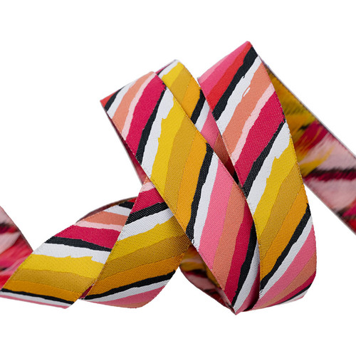 [RBYD_KF-J13] Ribbon Yardage - Stripe (Warm)
