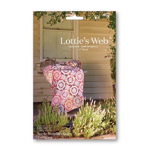 [JKD-0592] Pre-Order, JKD Lottie's Web, 8" Block, Acrylic Template Set