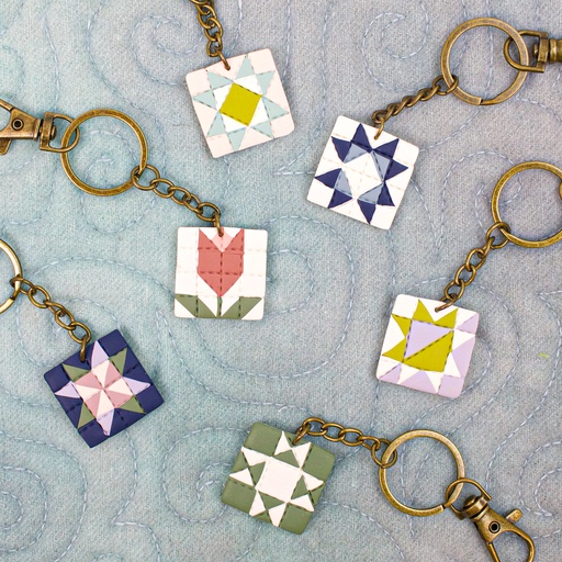  Quilted Style Keychains