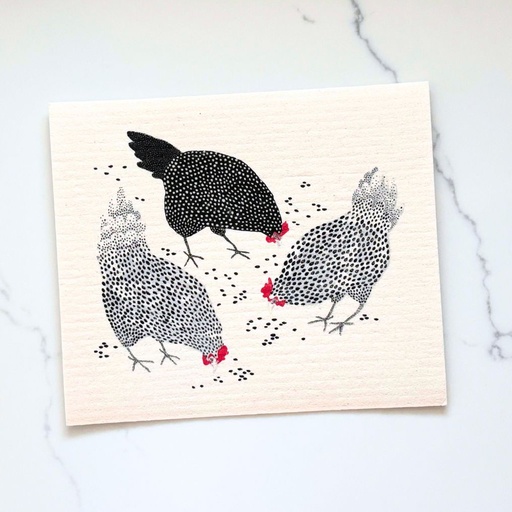 [DISH-8571] Happy Chickens Swedish Dishcloth