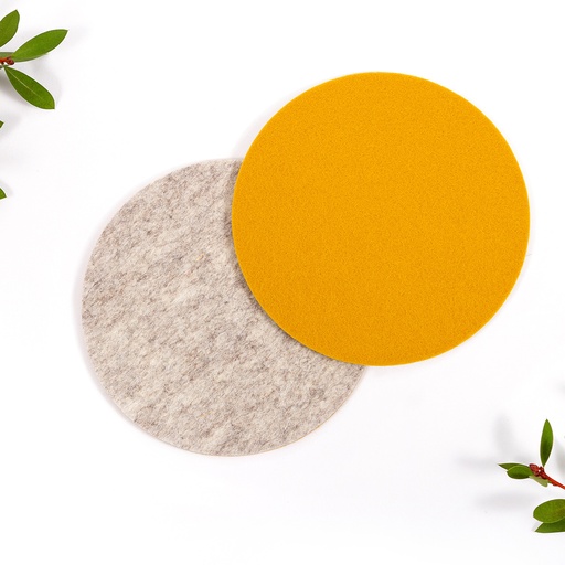 [RFT-MUS] Multi Colored Trivet 8" - Merino Wool Felt - Set of 2