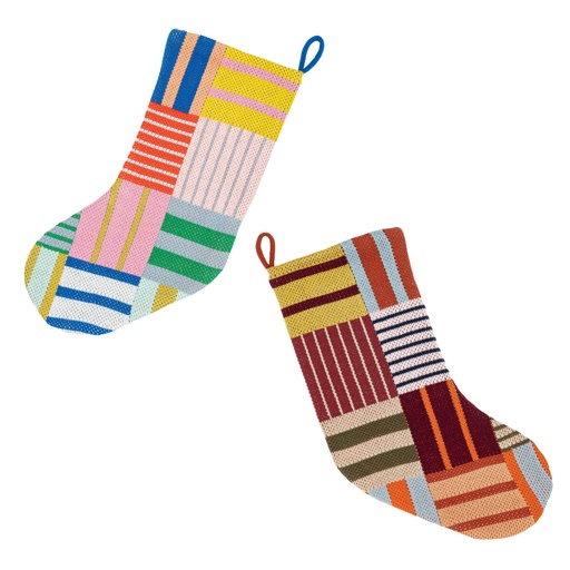 Patchwork Stripe Holiday Stocking
