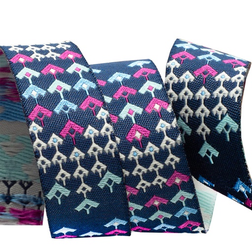 [RBYD_AB42-2] Ribbon Yardage - Navy Prismatic