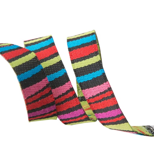 [RBYD_OB061] Ribbon Yardage - Dark Fanciful Stripes