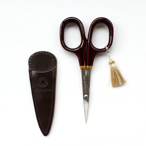 [NOT_45-139] Cohana, Fine Scissors with Gold Lacquer, Burnt Sienna