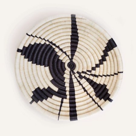 [AB_RP160] Natural & Black, Leaf Plateau Basket